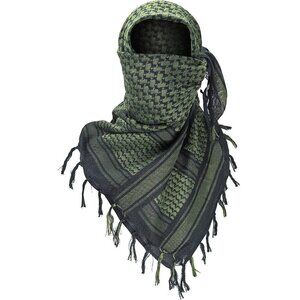 Men's Black/Green Military Shemagh Tactical Desert Cotton Keffiyeh Scarf Wrap